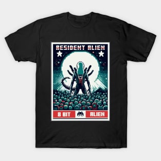 8 Bit Resident Alien T-Shirt
